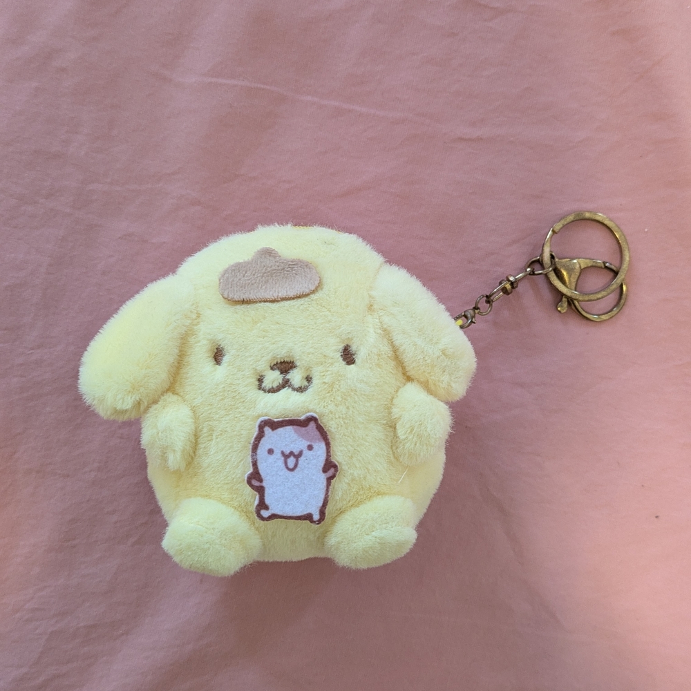 Pompompurin plush keychain Zipper Coin purse Sanrio Hello Kitty And Friends
